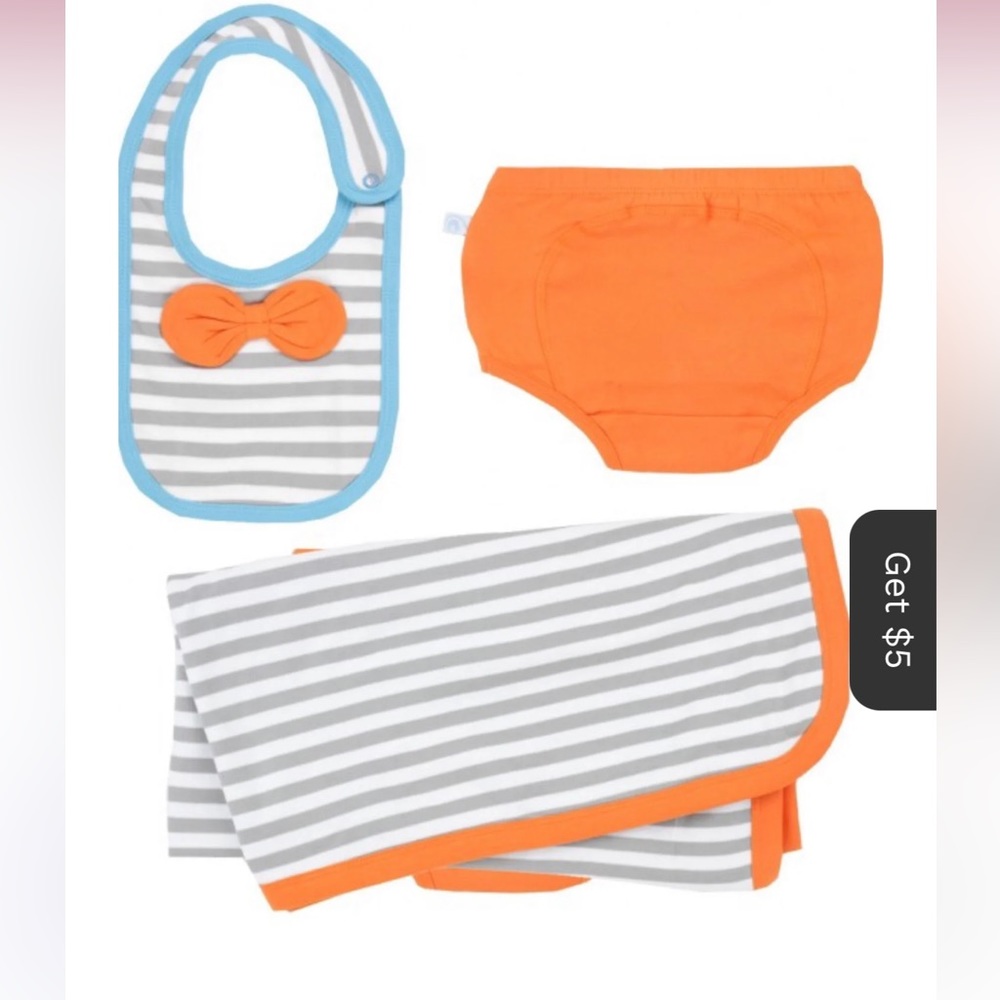 RUGGEDBUTTS Baby Blanket,Bloomer, and Bib Set